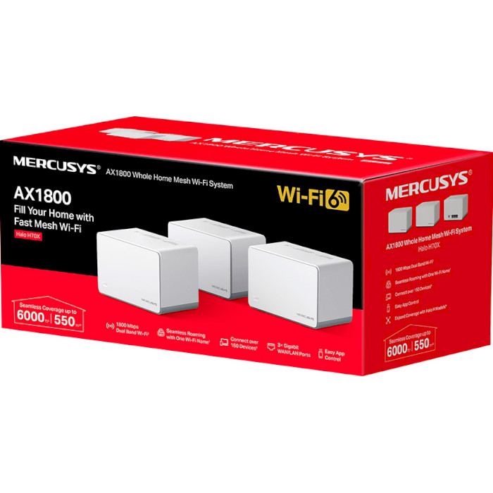 Wi-Fi Mesh система MERCUSYS Halo H70X White 3-pack