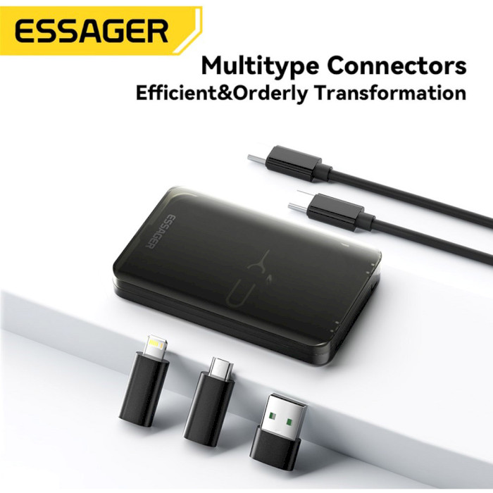 Комплект адаптеров ESSAGER Multifunctional Data Cable Storage Box 0.28м Black (ECJHZ-JH01-P)