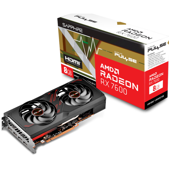 Видеокарта SAPPHIRE Pulse AMD Radeon RX 7600 8GB (11324-01-20G)