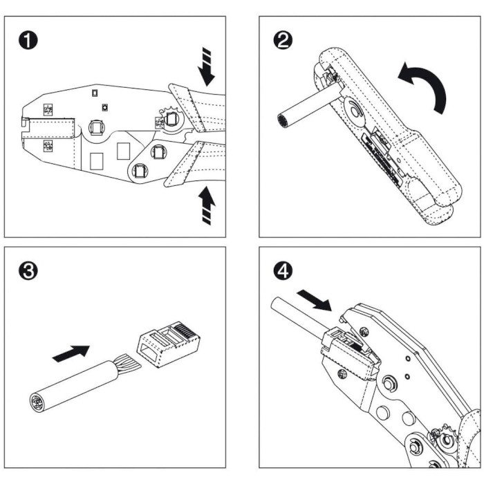 Інструмент для обтиску RJ45/RJ11 DIGITUS DN-94008