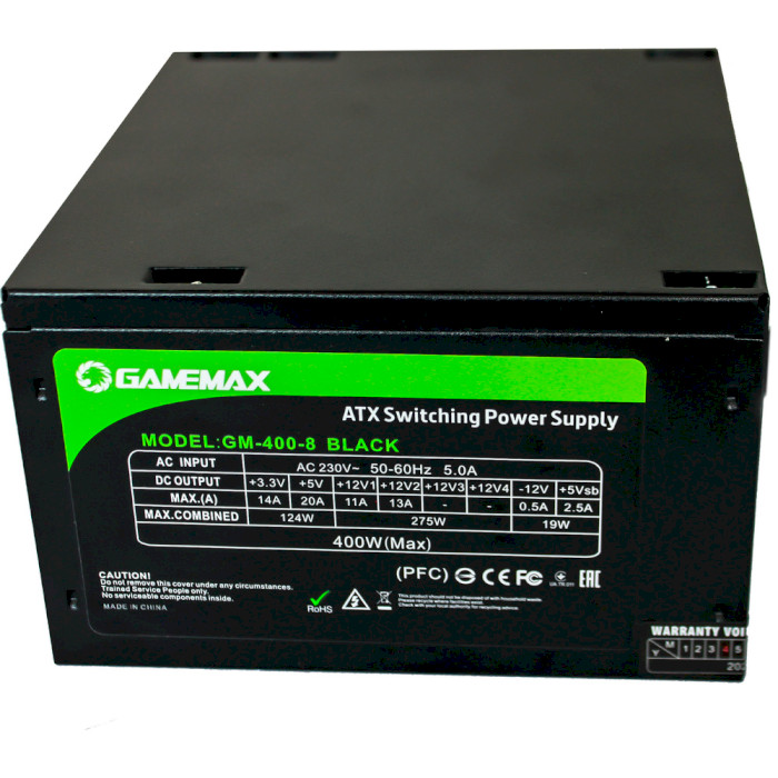Блок питания 400W GAMEMAX GM-400-8CM Black