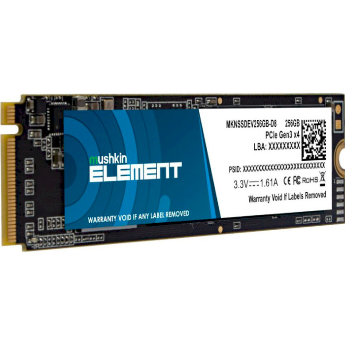 SSD диск MUSHKIN Element 256GB M.2 NVMe (MKNSSDEV256GB-D8)