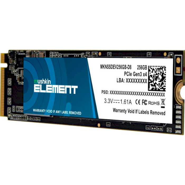 SSD диск MUSHKIN Element 256GB M.2 NVMe (MKNSSDEV256GB-D8)
