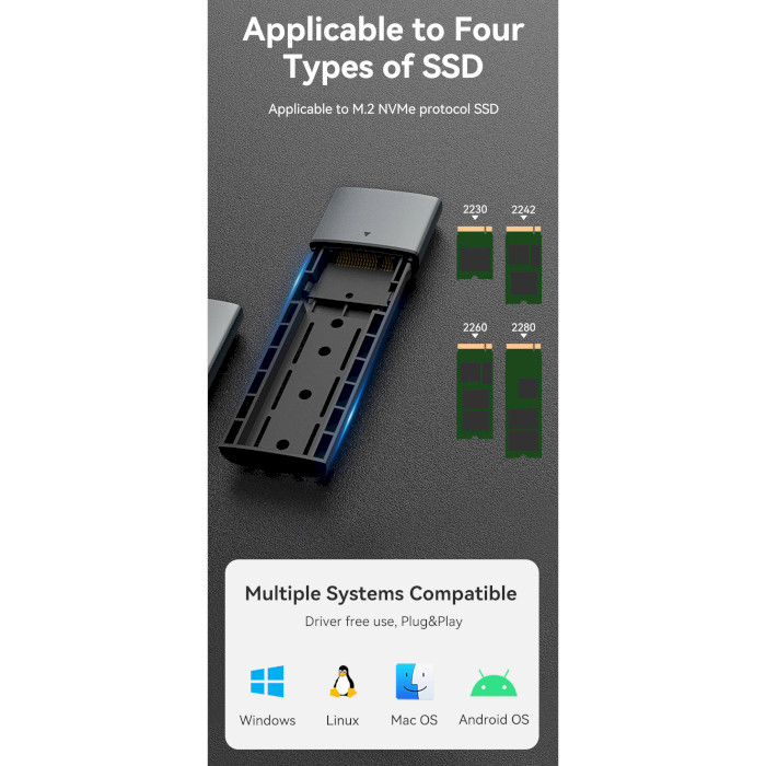 Кишеня зовнішня VENTION KPGH0 M.2 SSD to USB 3.1