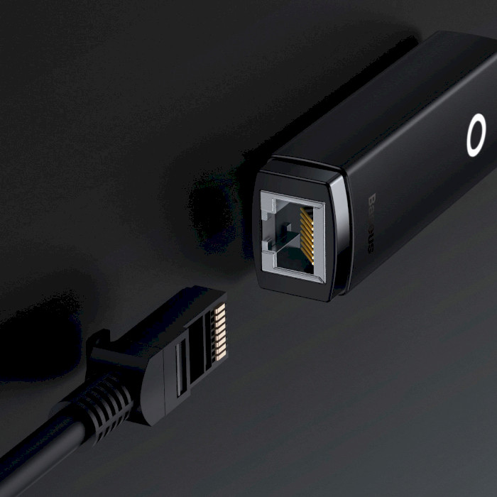 Мережевий адаптер BASEUS Lite Series RJ-45 LAN Port Ethernet Adapter Black (WKQX000001)