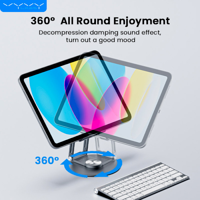 Підставка для планшета VYVYLABS Cyclone 360° Rotation Desktop Holder Tarnish