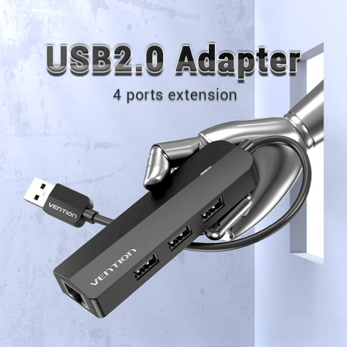 USB-хаб VENTION 5-in-1 USB-A to USB2.0x3/RJ-45/Micro-B Power (CHPBB)