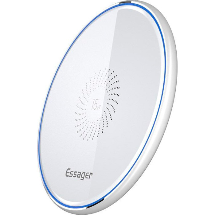 Беспроводное зарядное устройство ESSAGER 15W Mirrow Desktop Qi Magnetic Wireless Charger White (EWXZMX-JMB02)