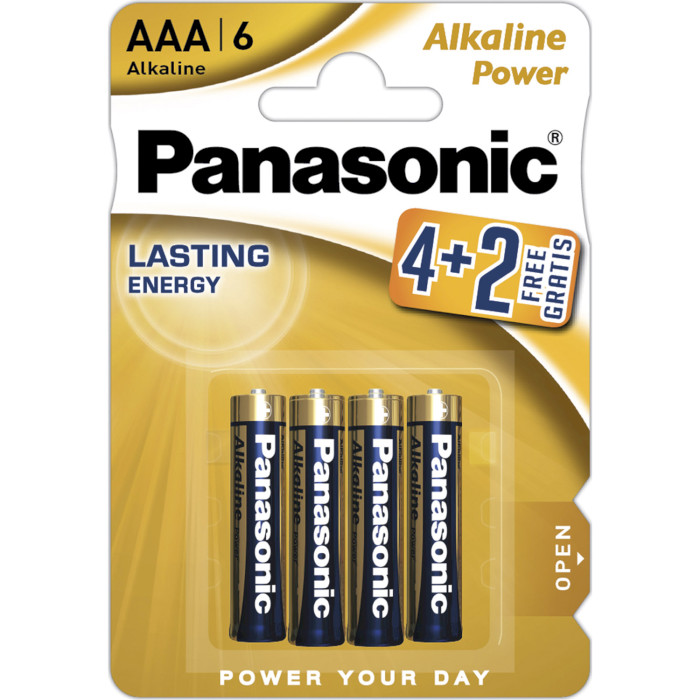 Батарейка PANASONIC Alkaline Power AAA 6шт/уп (LR03REB/6B2F)