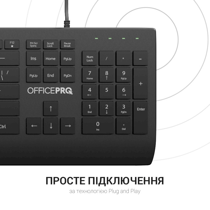 Клавіатура OFFICEPRO SK360 Black