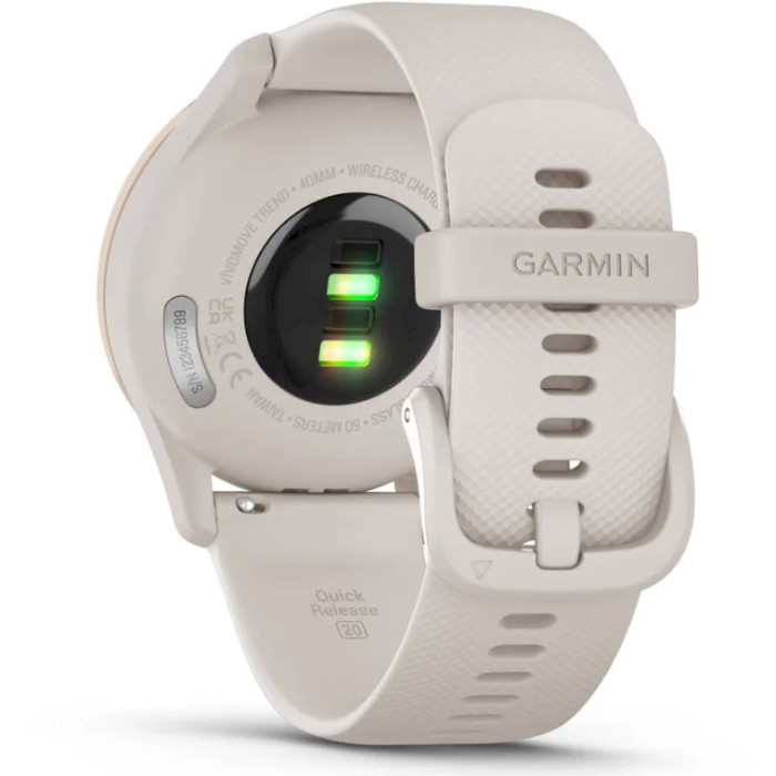 Смарт-часы GARMIN Vivomove Trend Peach Gold Stainless Steel Bezel with Ivory Case and Silicone Band (010-02665-01)