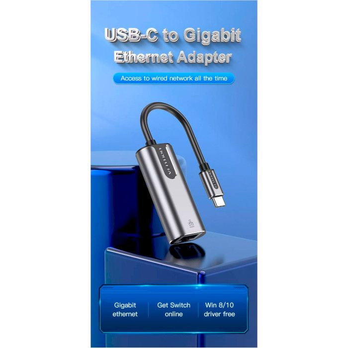 Мережевий адаптер VENTION USB-C to Gigabit Ethernet Adapter Gray