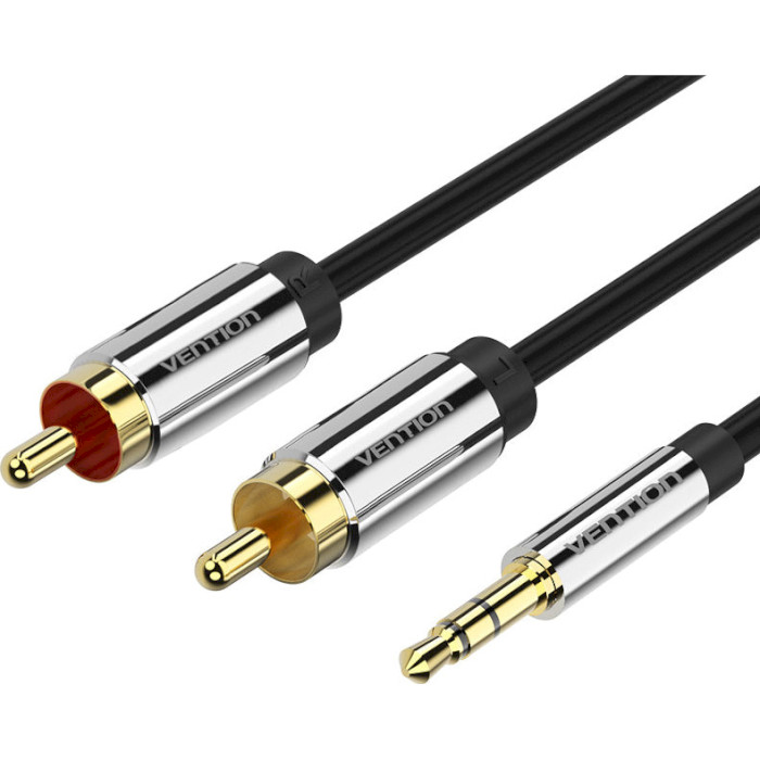 Кабель VENTION 3.5mm to 2RCA Audio Cable mini-jack 3.5 мм - 2RCA 8м Black (BCFBK)