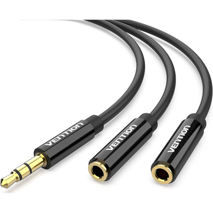 Спліттер VENTION Splitter Audio Cable mini-jack 3.5мм - 2 x mini-jack 3.5мм 0.3м Black (BBSBY)