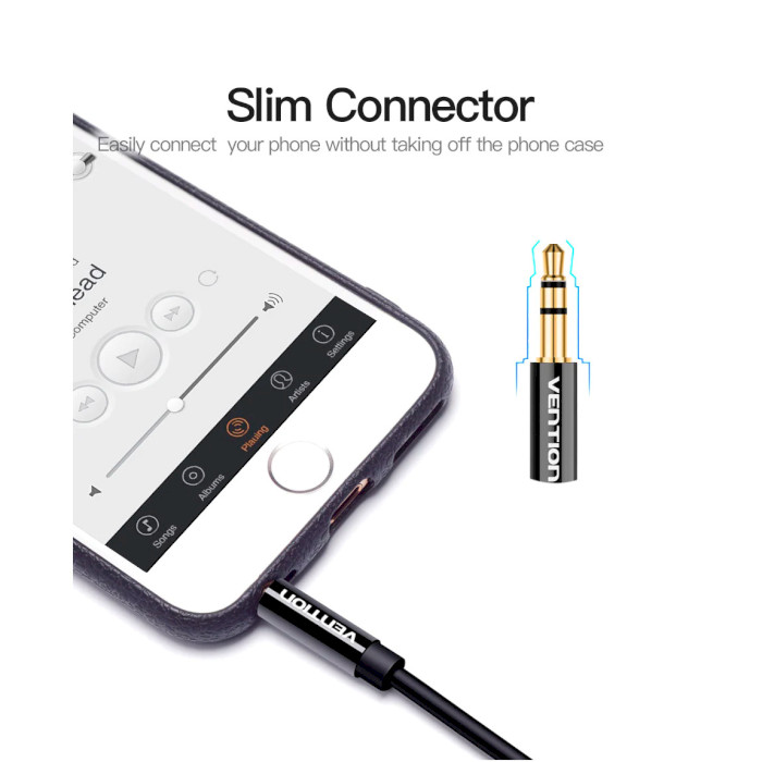 Сплиттер VENTION Splitter Audio Cable mini-jack 3.5мм - 2 x mini-jack 3.5мм 0.3м Black (BBSBY)