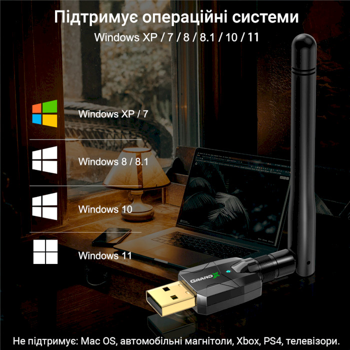 Bluetooth адаптер GRAND-X BT50S