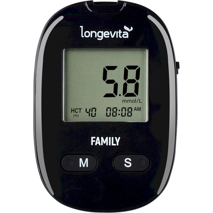 Глюкометр LONGEVITA Family + 200шт тест-смужок (4*50шт/уп)