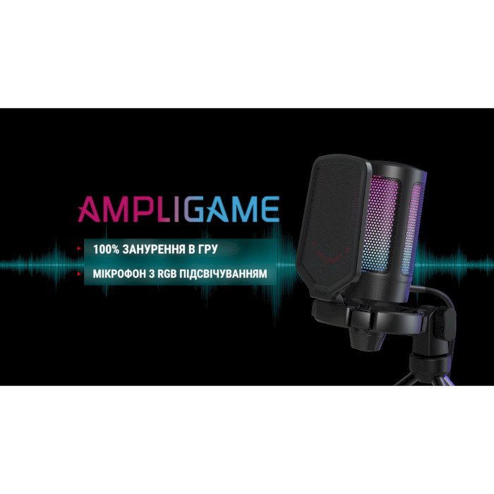 Мікрофон для стримінгу/подкастів FIFINE AmpliGame A6 Black