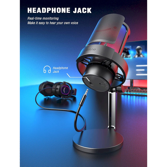 Мікрофон для стримінгу/подкастів FIFINE Ampligame A8 Black