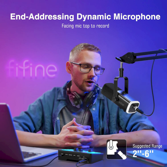 Микрофон для стриминга/подкастов FIFINE Ampligame AM8