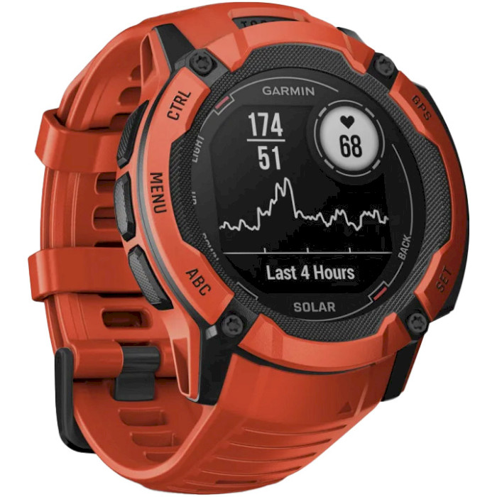 Смарт-годинник GARMIN Instinct 2X Solar 50mm Flame Red (010-02805-01)