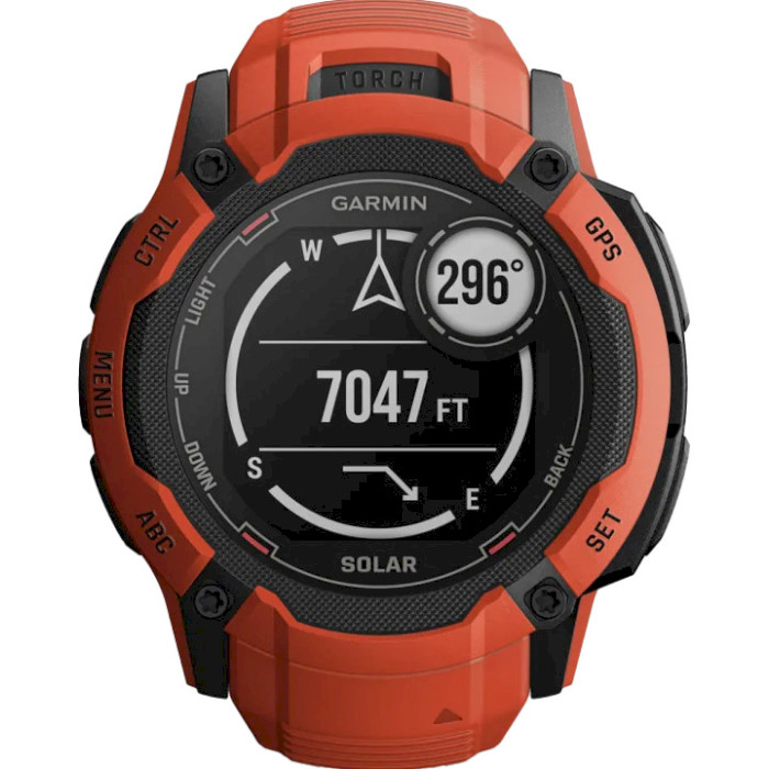 Смарт-годинник GARMIN Instinct 2X Solar 50mm Flame Red (010-02805-01)