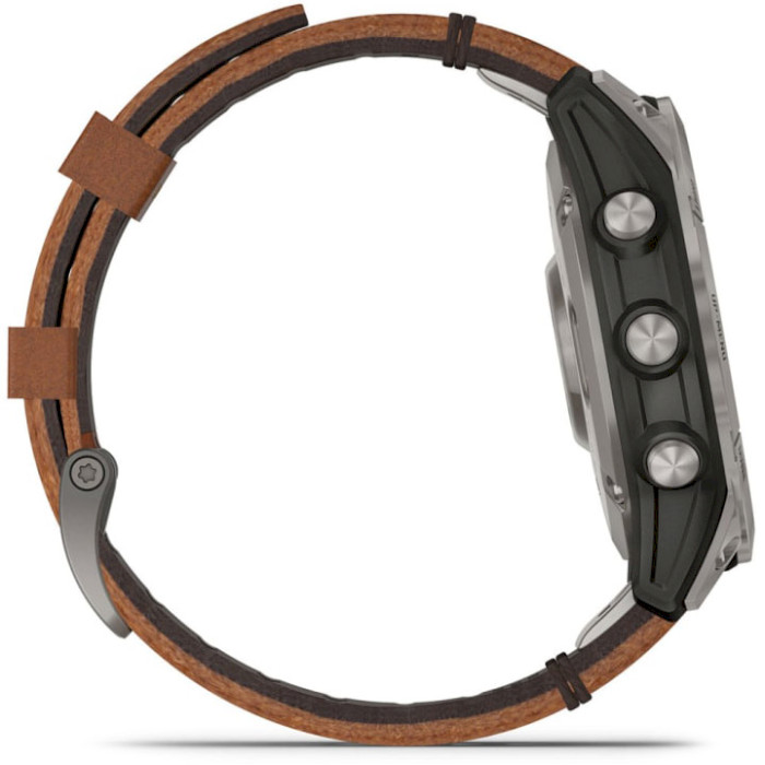 Смарт-часы GARMIN Fenix 7 Pro Sapphire Solar 47mm Titanium with Chestnut Leather Band (010-02777-30)