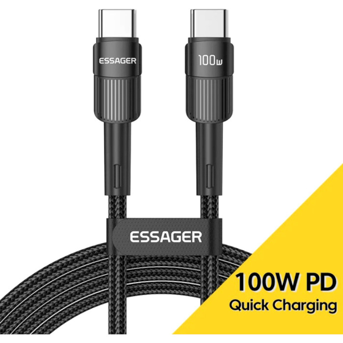 Кабель ESSAGER Star 100W Charging Cable Type-C to Type-C 2м Black (EXCTT1-XCA01)