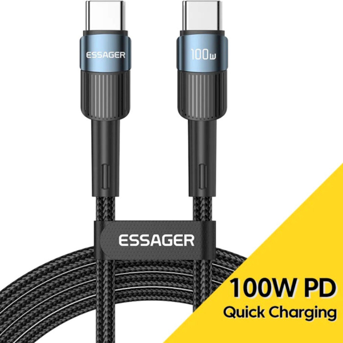 Кабель ESSAGER Star 100W Charging Cable Type-C to Type-C 2м Blue (EXCTT1-XCA03)