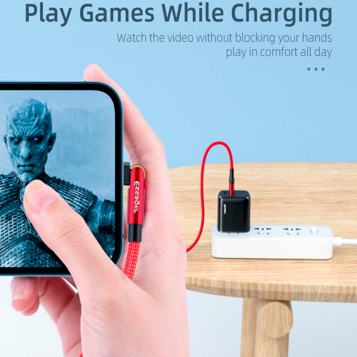 Кабель ESSAGER Universal 180° Rotate Charging Cable 2.4A USB to Lightning 1м Black (EXCL-WX01)