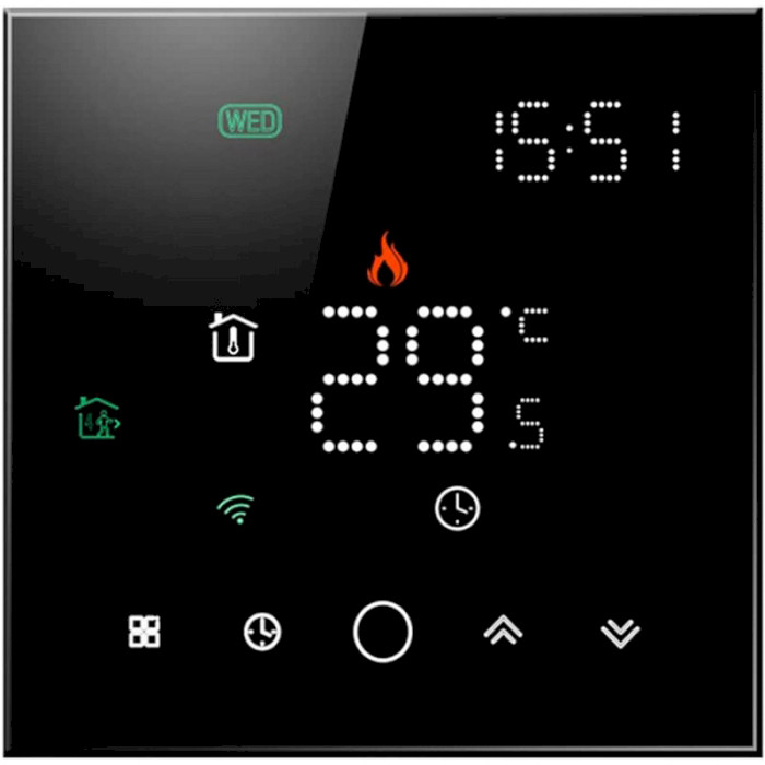 Терморегулятор TUYA WiFi Black (HS082062)