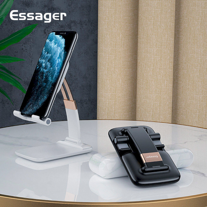 Підставка для смартфона ESSAGER Knight Foldable Desk Mobile Phone Holder Stand White