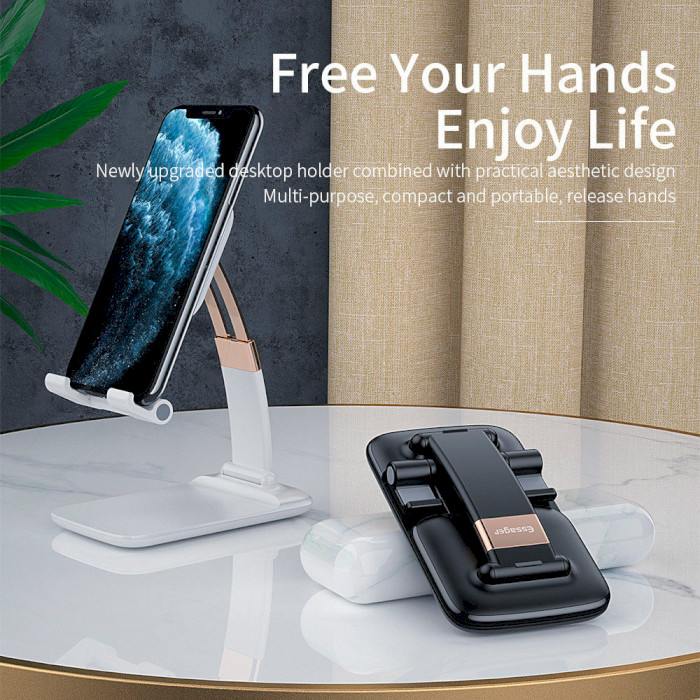Підставка для смартфона ESSAGER Knight Foldable Desk Mobile Phone Holder Stand (Alloy) Black