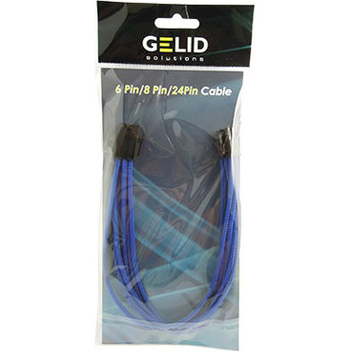 Кабель питания для видеокарты GELID SOLUTIONS PCIe 6-pin 30см Blue (CA-6P-03)