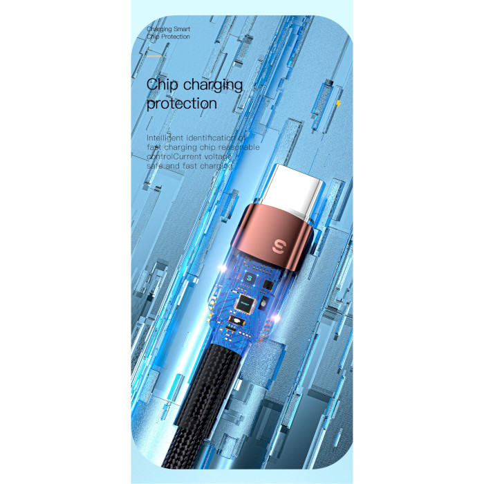 Кабель ESSAGER Star Fast Charging Data Cable 7A USB-A to Type-C 1м Blue (EXCT-XC03)