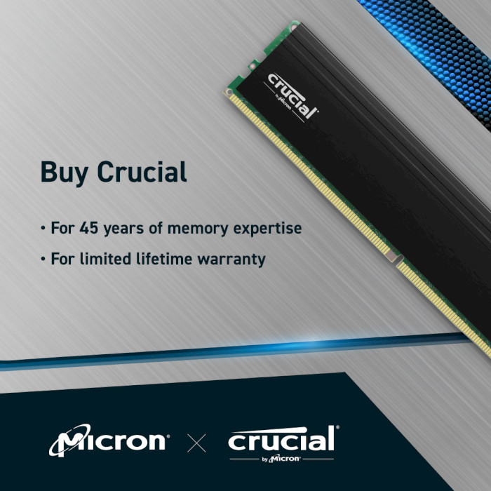 Модуль памяти CRUCIAL DDR4 Pro DDR4 3200MHz 64GB Kit 2x32GB (CP2K32G4DFRA32A)