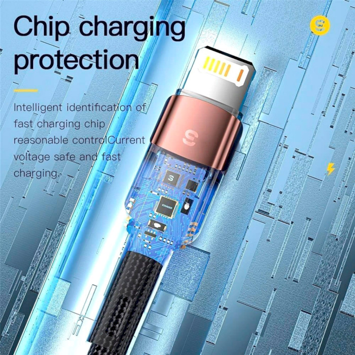 Кабель ESSAGER Star Fast Charging Data Cable 2.4A USB-A to Lightning 1м Blue (EXCL-XC03)