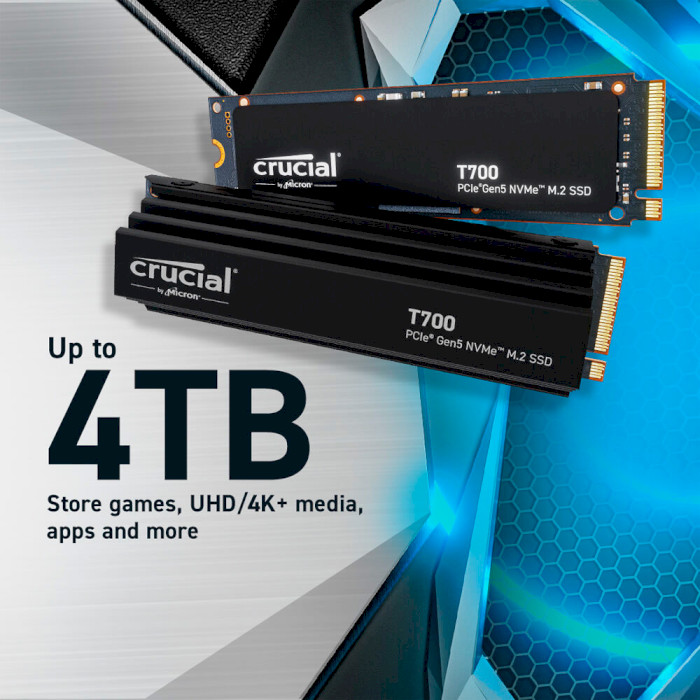 SSD диск CRUCIAL T700 w/heatsink 2TB M.2 NVMe (CT2000T700SSD5)