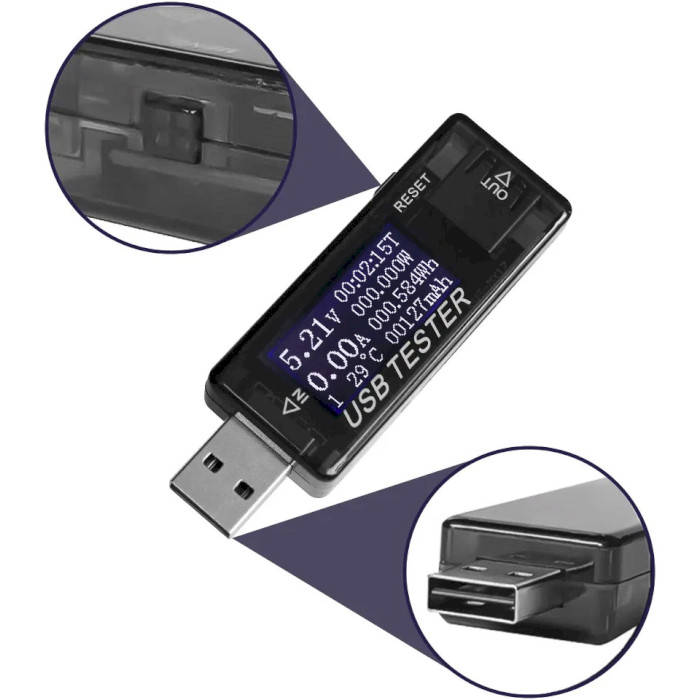 USB тестер KEWEISI KWS-MX17 напряжения (4-30V) и силы тока (0-5A)