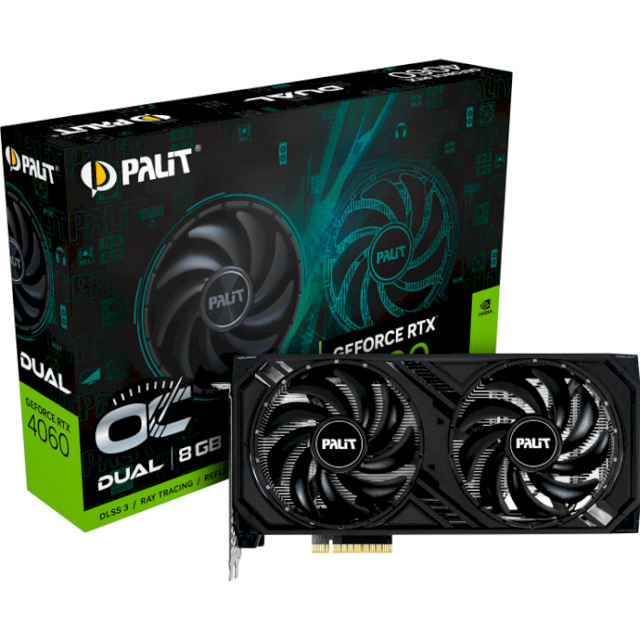 Відеокарта PALIT GeForce RTX 4060 Dual OC (NE64060T19P1-1070D)