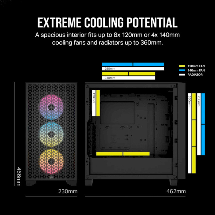 Корпус CORSAIR 3000D RGB Airflow Black (CC-9011255-WW)