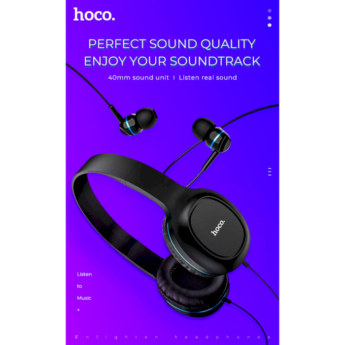 Набір навушників HOCO W24 Enlighten Set 2-in-1 Purple