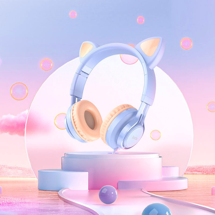 Навушники HOCO W36 Cat Ear Dream Blue