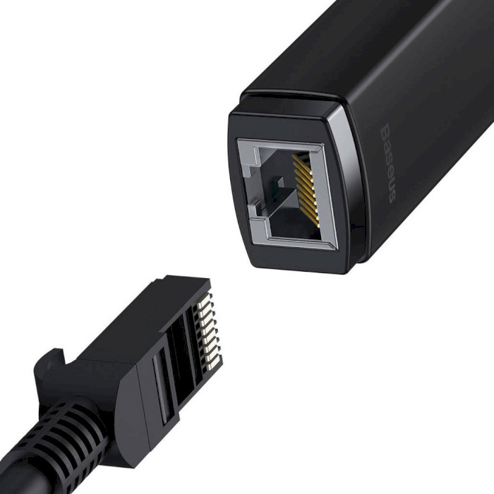 Мережевий адаптер BASEUS Lite Series Type-C to RJ45 Gigabit LAN Adapter Black (WKQX000301)