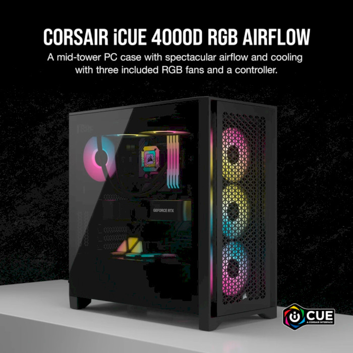 Корпус CORSAIR 4000D RGB Airflow Black (CC-9011240-WW)