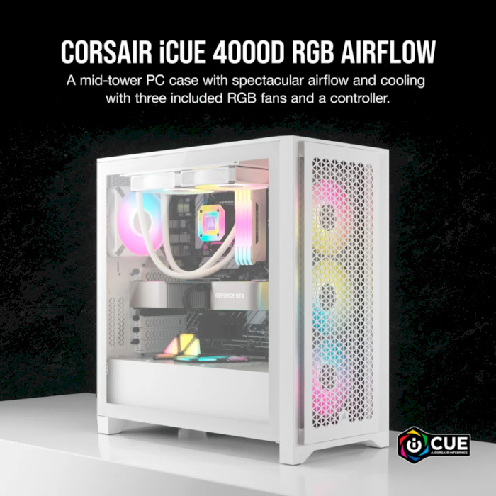Корпус CORSAIR 4000D RGB Airflow White (CC-9011241-WW)