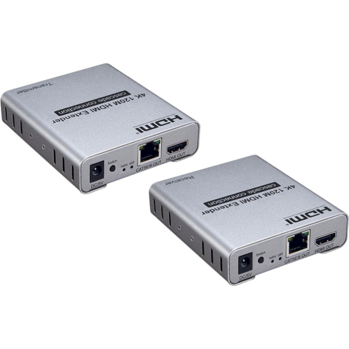 Подовжувач HDMI по крученій парі POWERPLANT Silver (HDES02-C)