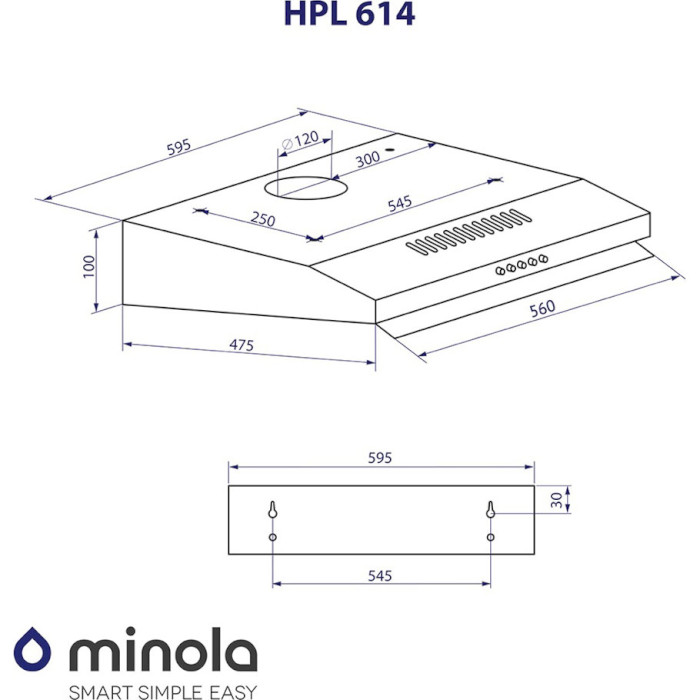 Витяжка MINOLA HPL 614 WH