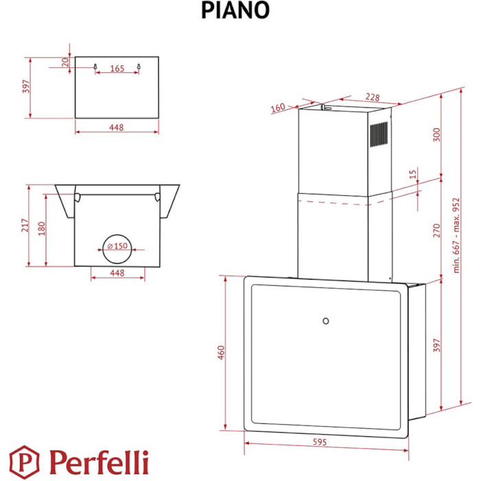 Вытяжка PERFELLI Piano Bianca