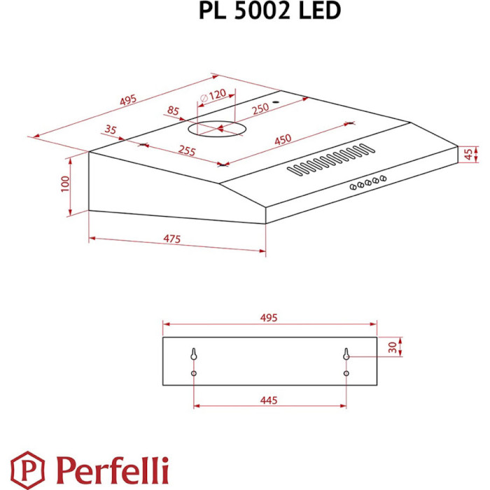 Витяжка PERFELLI PL 5002 I LED